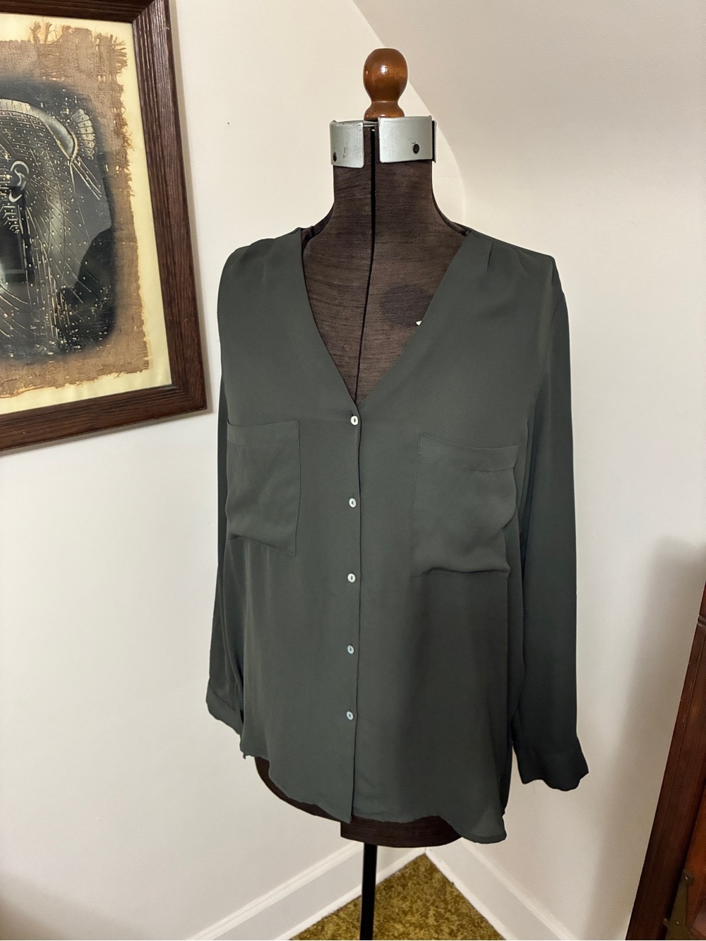 H&M V-Neck Button Front Blouse